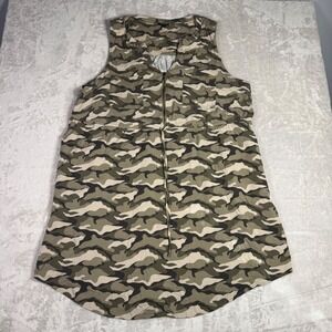 Torrid Camo‎ Sleeveless Zip Front Drawstring Waist Dress Green Plus Size 3X